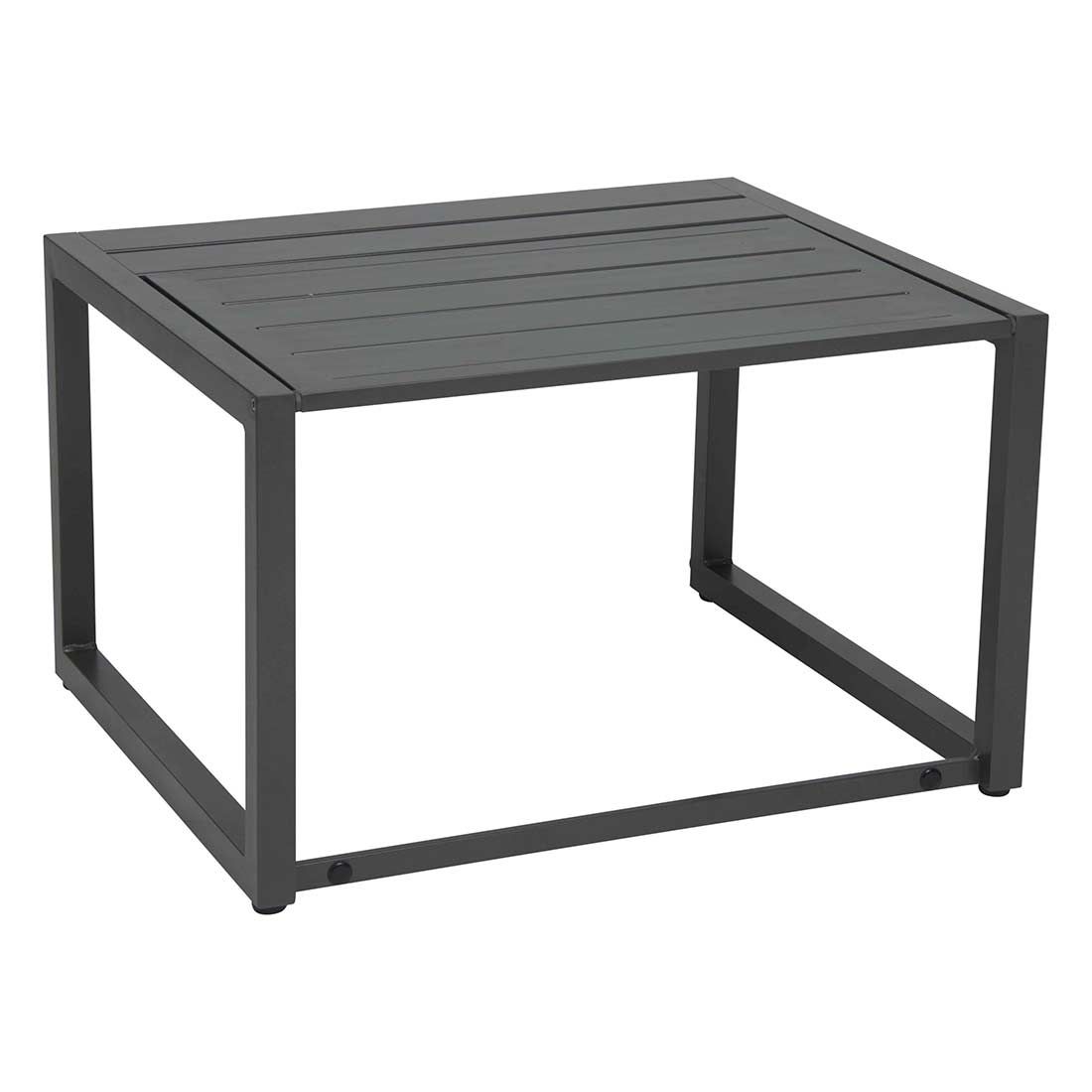 Table D'appoint Barbados Gris Anthracite En Aluminium - Mobilier Jardin Style Moderne 40x40x40cm