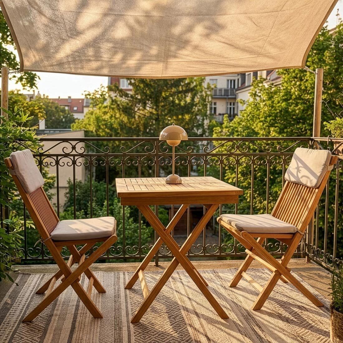 OUTLIV. Bristol Gartenmöbel-Set S (2 Plätze) Tisch 70x70cm Natur