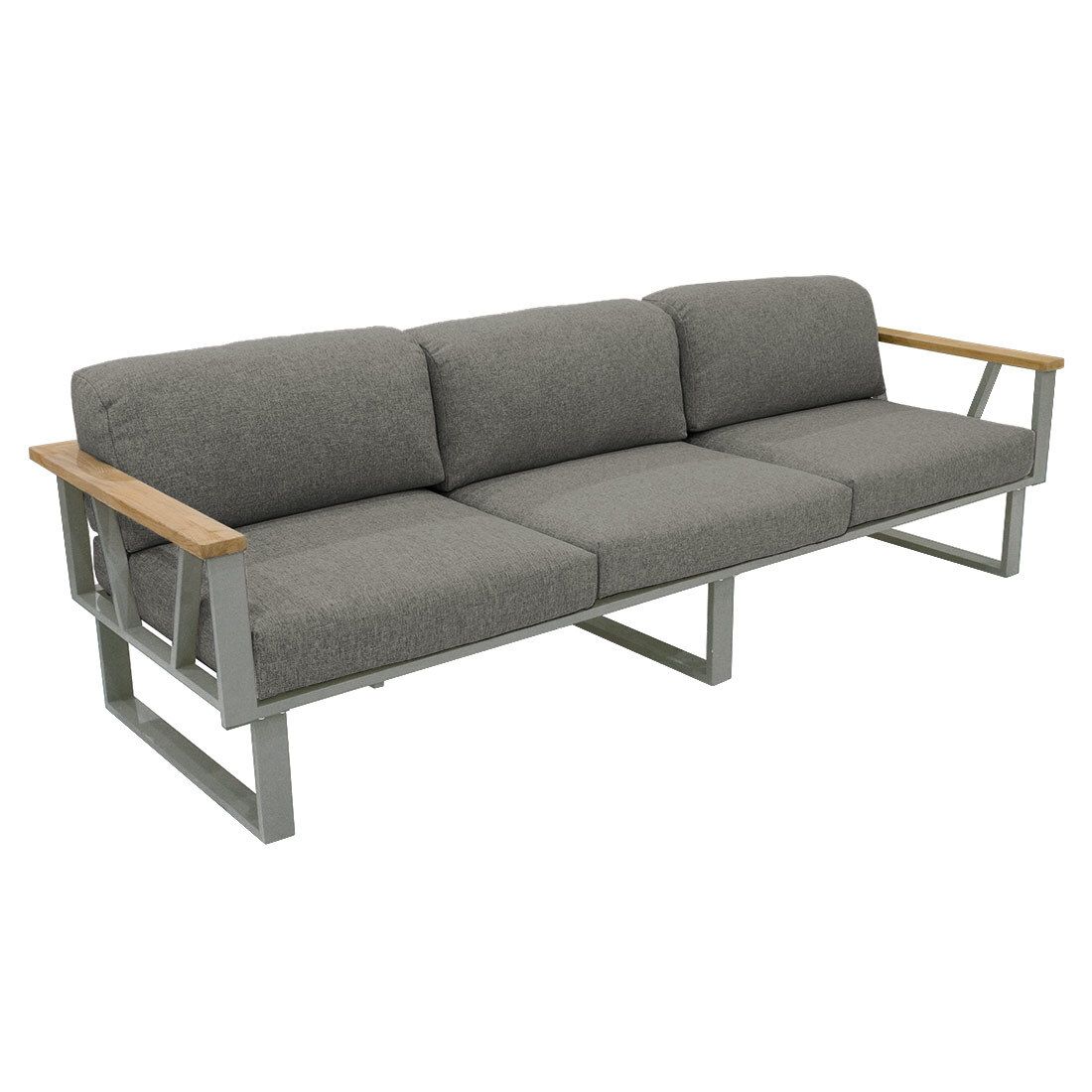 Zebra Belvedere Gartenloungesofa Edelstahl/Tuvatextil Silber/Tweed