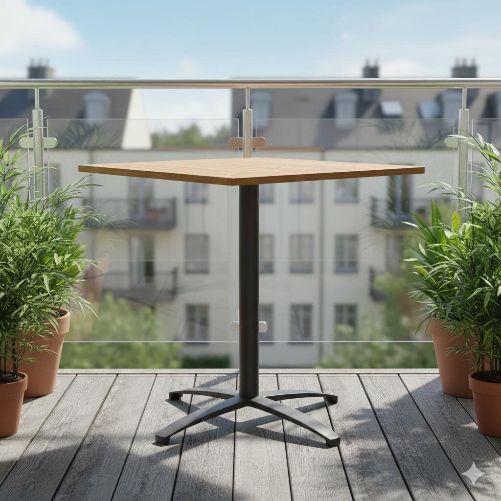 LC Garden Unicamo Gartentisch 70x70cm Aluminium/Teak Anthrazit/Natur