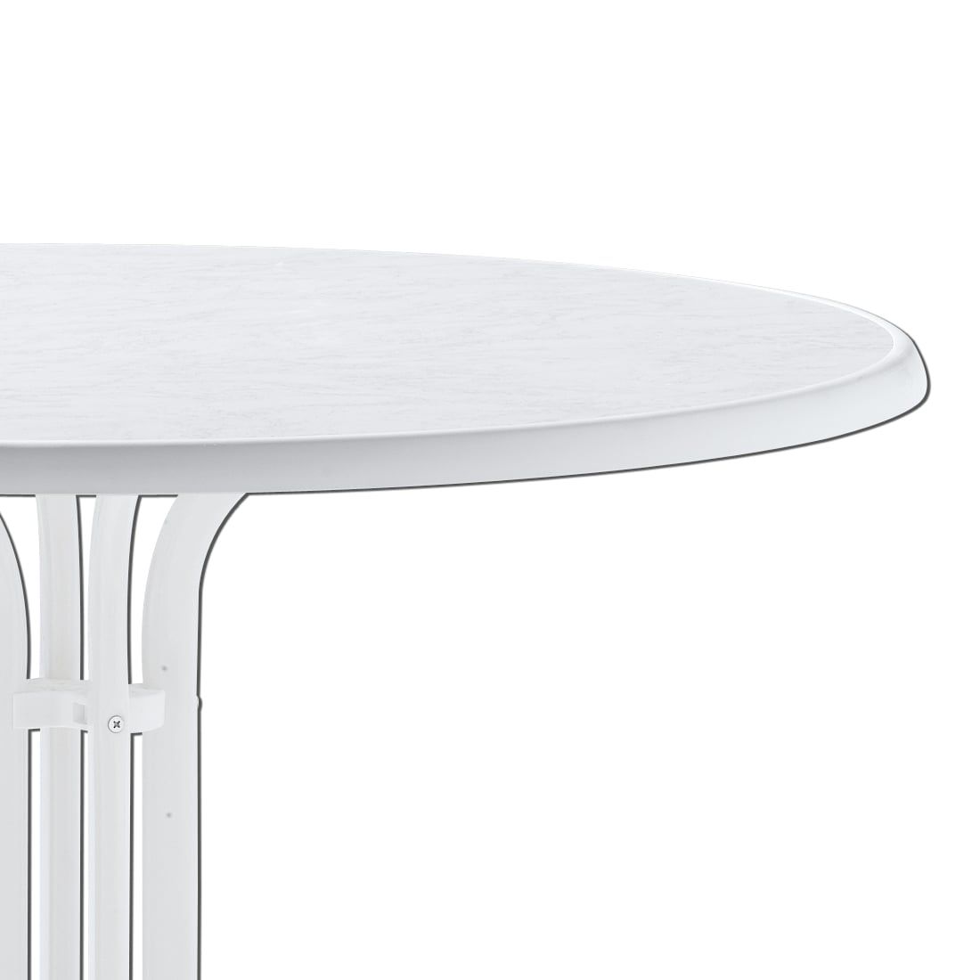 Sieger Boulevard Klapptisch Ø100cm Stahl/Mecalit Weiß/Marmor Weiß