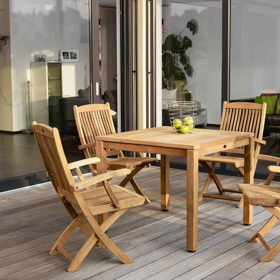 Zebra Bali Gartentisch Teak Natur