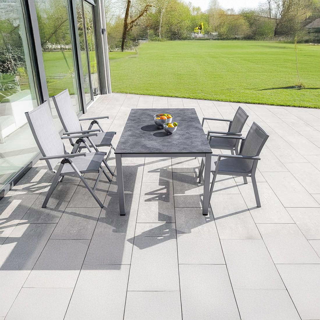 Kettler Cubic Gartentisch 160x95cm Aluminium/HPL Silber/Anthrazit
