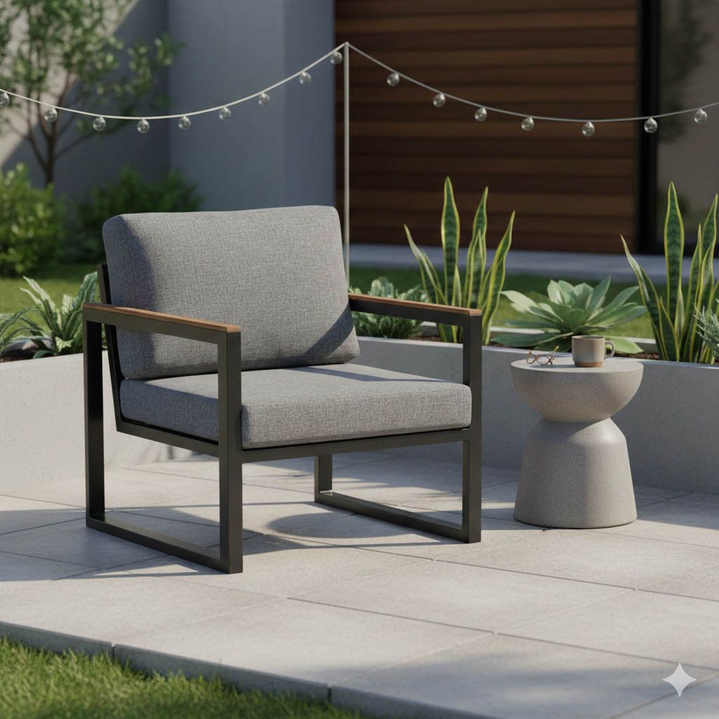 Kettler Ocean Skid Modular Loungesessel Aluminium/Olefin Anthrazit/Hellgrau Meliert