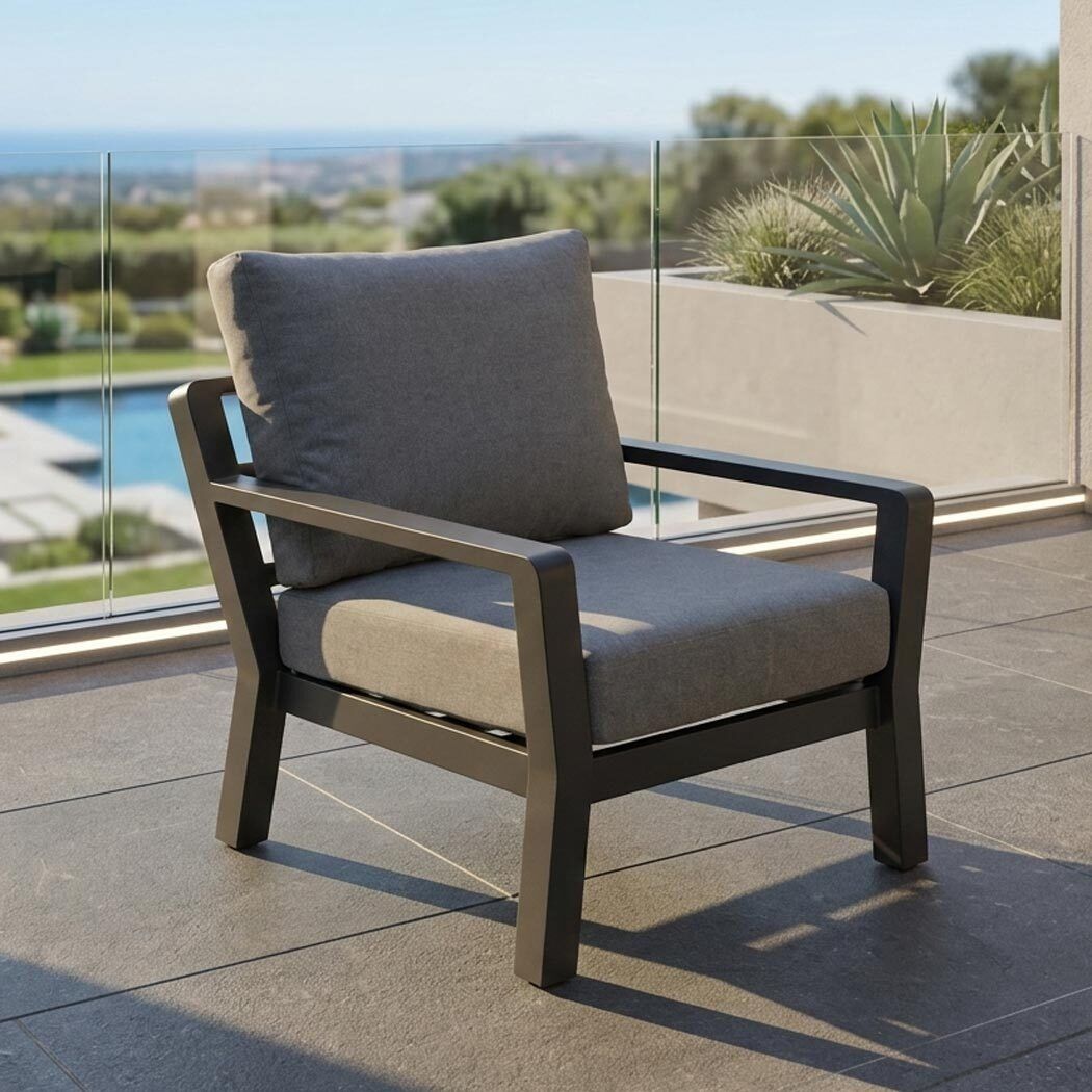 LC Garden Bondino Loungesessel Aluminium/Polyester Anthrazit/Grau