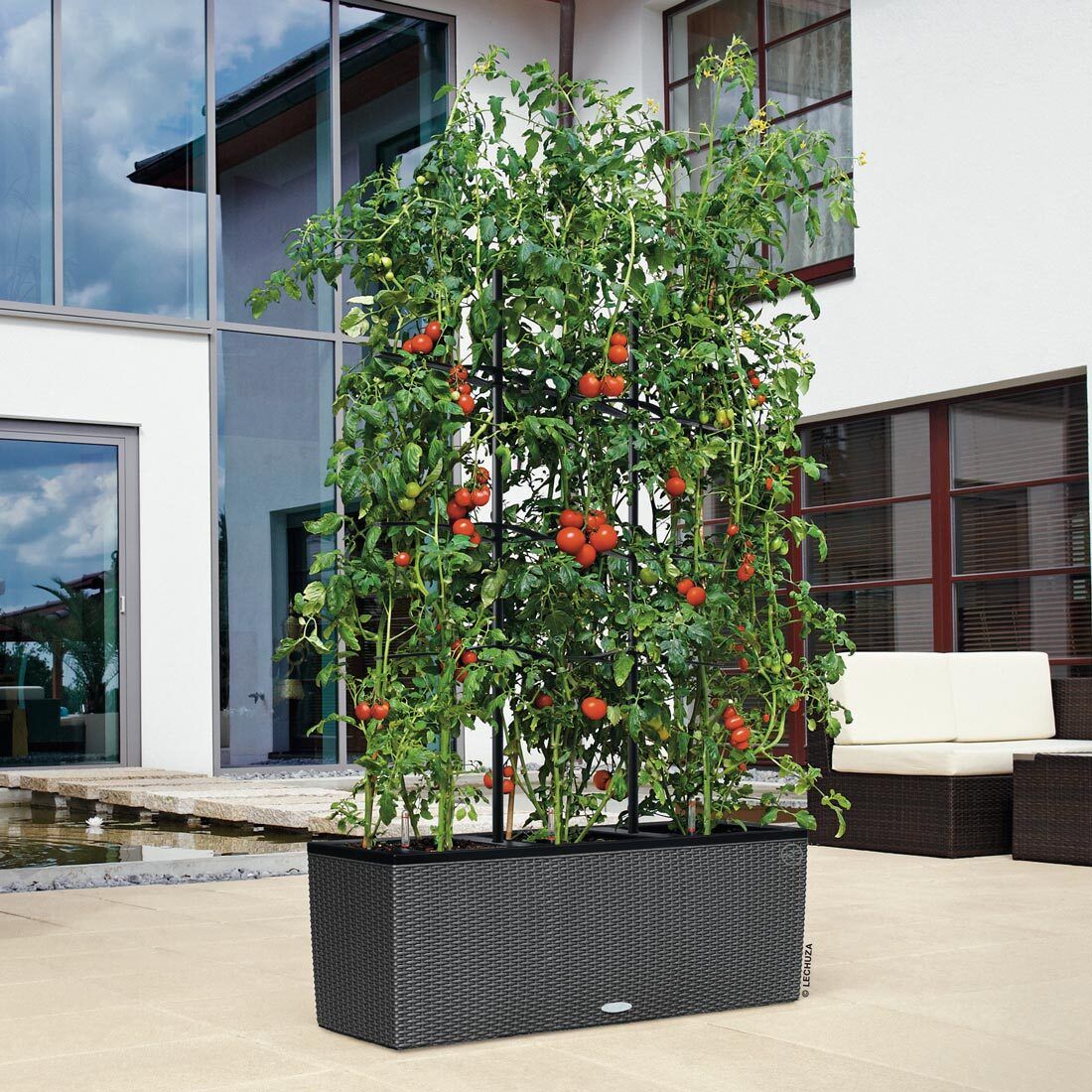 blumenkasten grau steinoptik Stone Balkonblumenkasten mit Bewsserungssystem 80 cm  Balconyliving.de