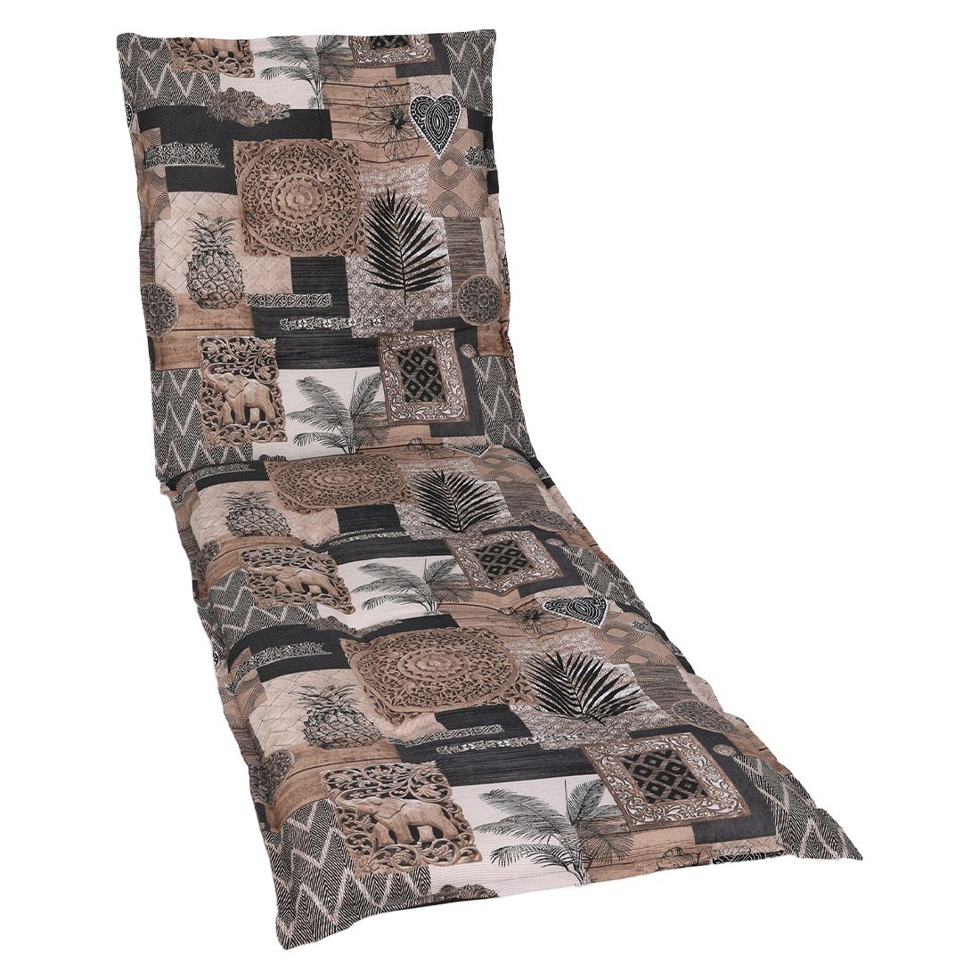 GO-DE Gartenliegenauflage 190x60cm Mischgewebe Braun Gemustert