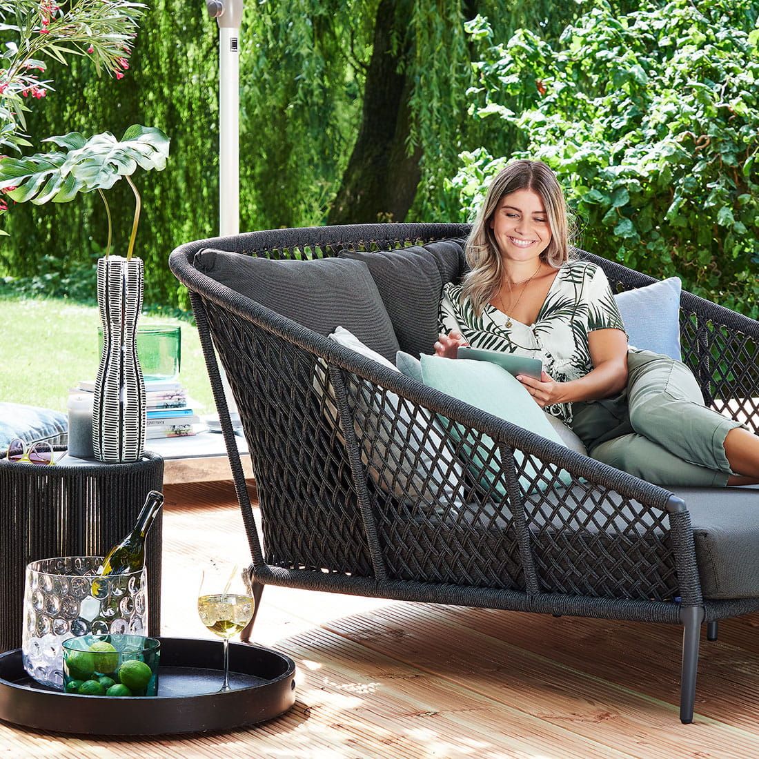 Musterring Ibiza Daybed Aluminium/Olefin Anthrazit/Grau