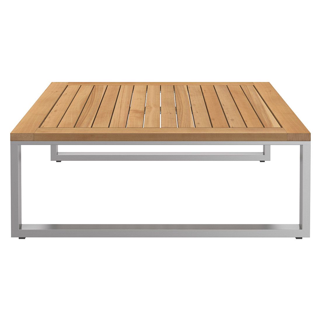 OUTLIV. Capri Loungetisch 75x75cm Edelstahl/Teak Silber/Teak Natur