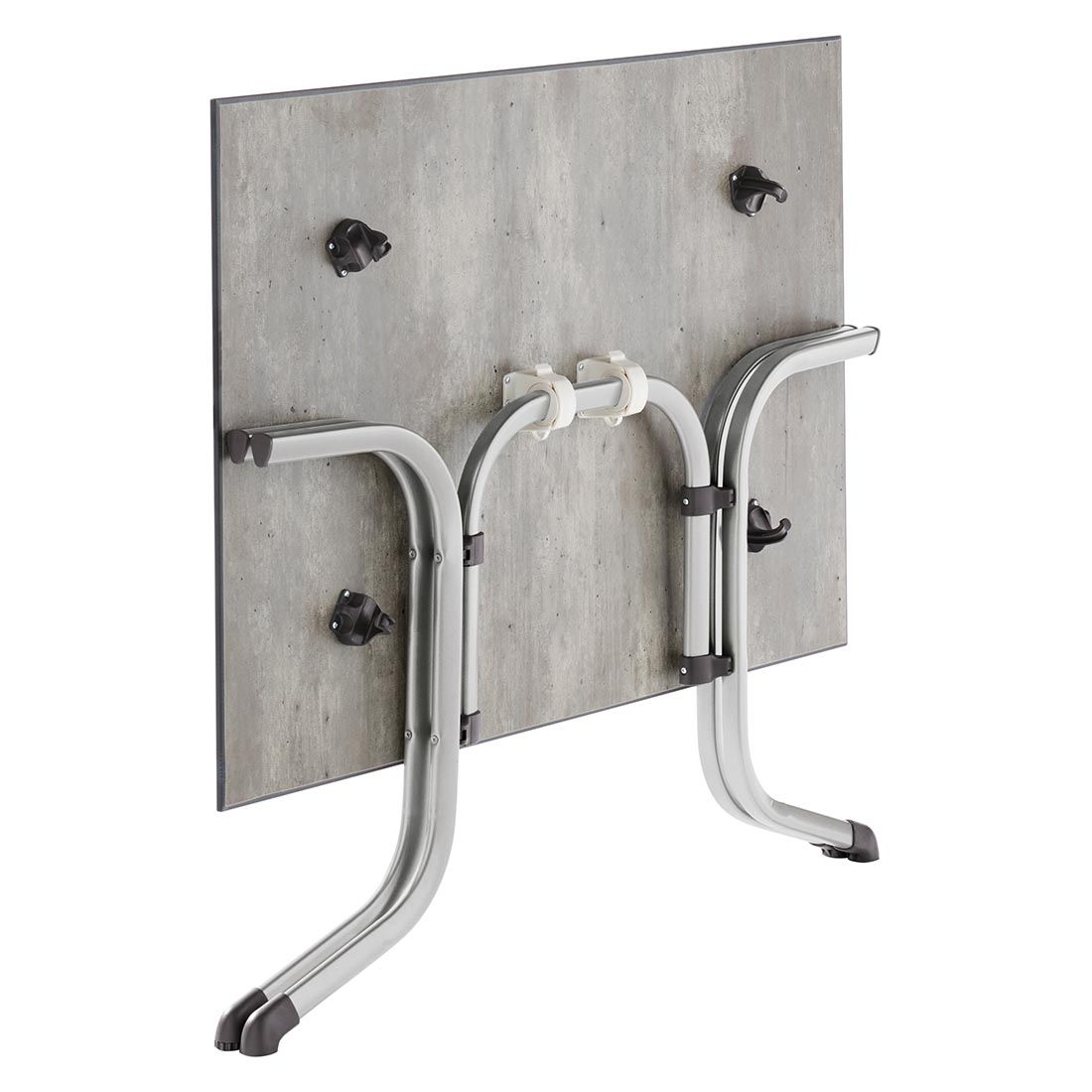 Sieger Boulevard Klapptisch 120x80cm Stahl/Polytec Graphit/Beton Hell