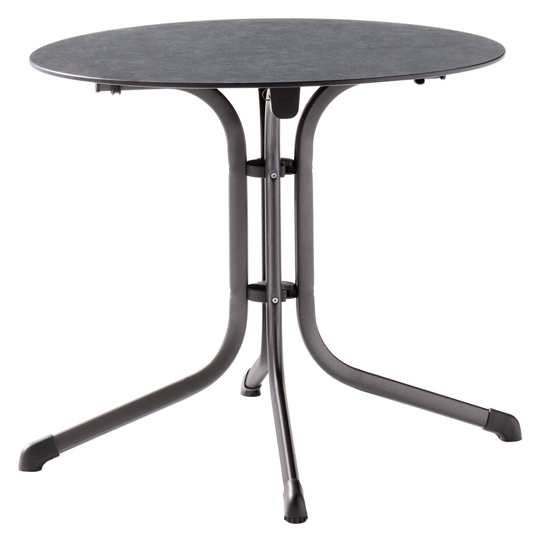 Sieger Boulevard Klapptisch Ø85cm Stahl/Polytec Eisengrau/Schiefer Anthrazit