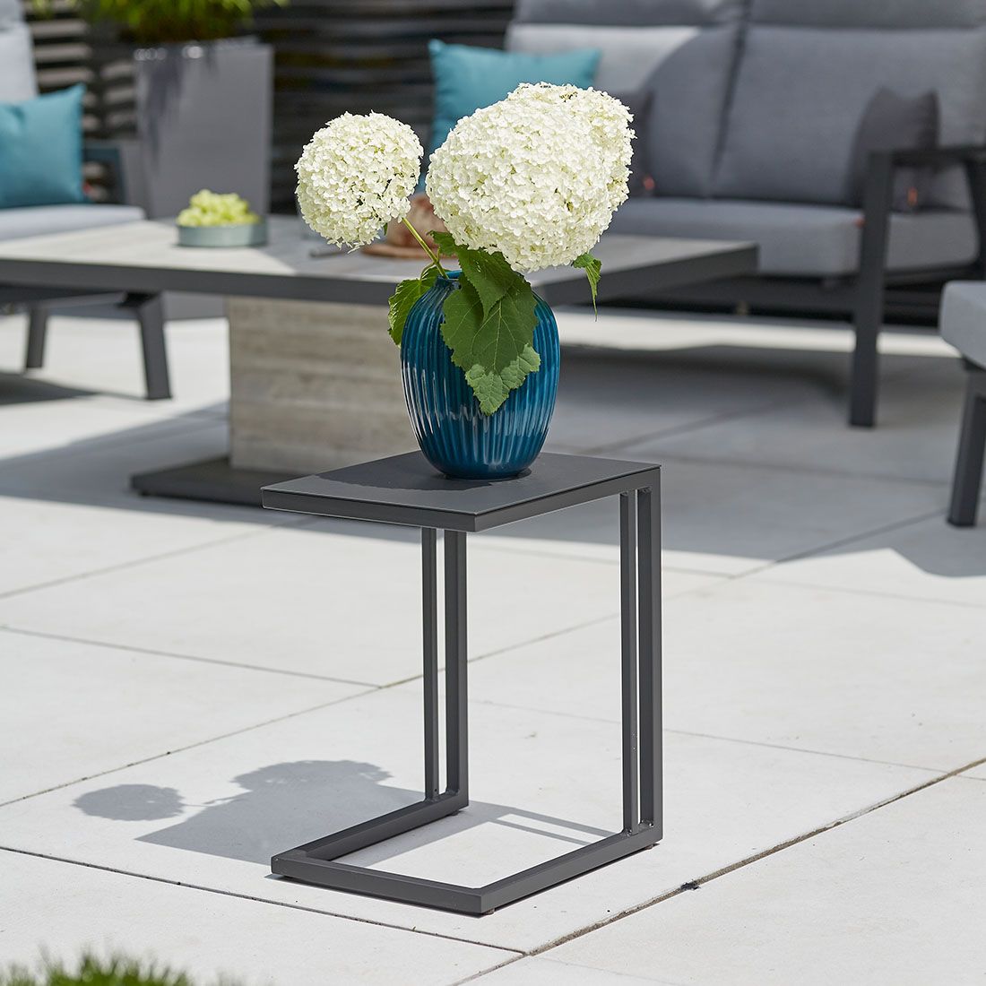 Siena Garden Ramo Beistelltisch 40x33,5cm Aluminium Anthrazit Matt