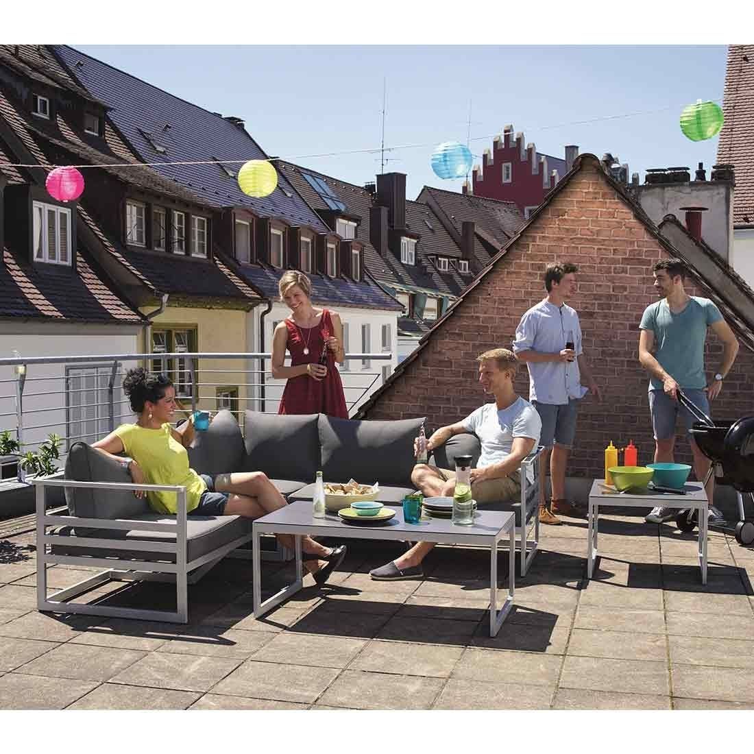 Sieger Melbourne Loungetisch 110x60cm Aluminium/Glas