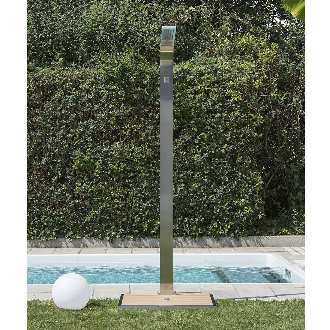Ideal Ibiza Gartendusche Warmwasser WPC/Edelstahl