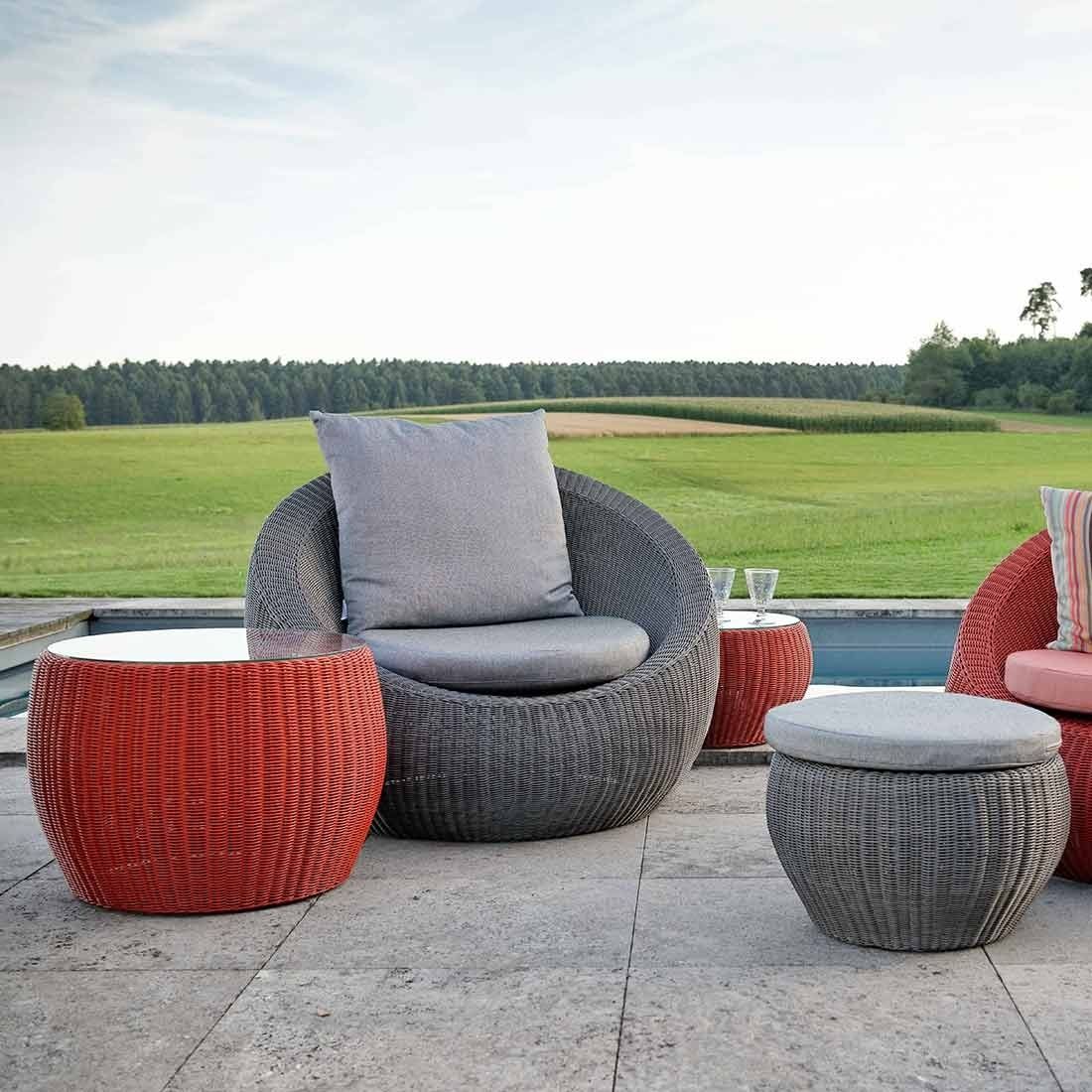 Stern Anny Loungesessel Geflecht Inklusive Kissen Basaltgrau Seidengrau Garten Und Freizeit