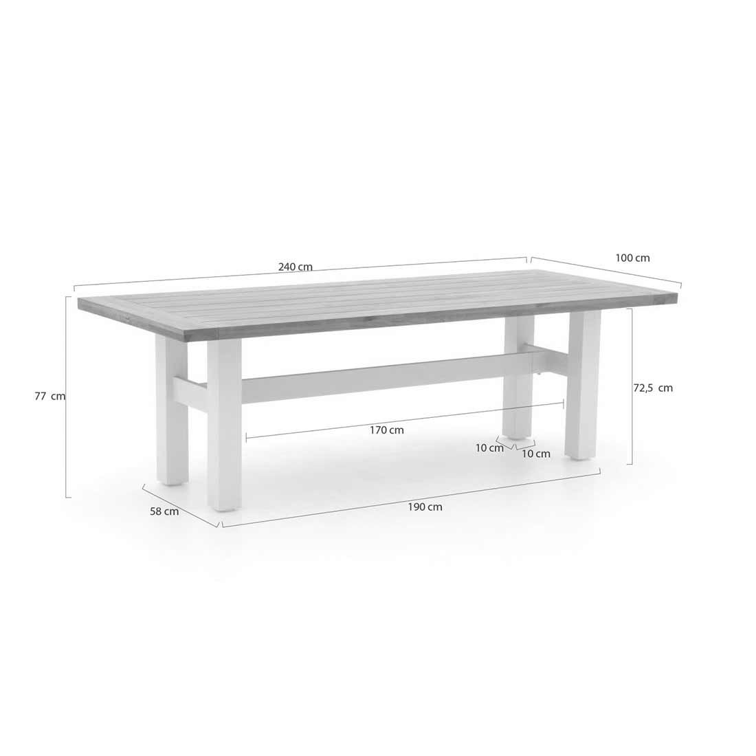 Hartman Sophie Yasmani Gartentisch Aluminium/Teak Recycelt