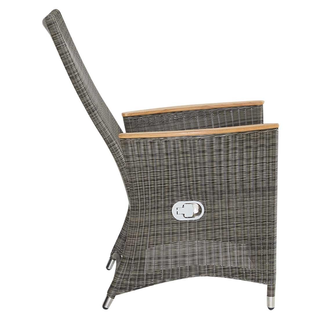 LC Garden Chelsea Verstellsessel Geflecht mit Teak-Armlehnen