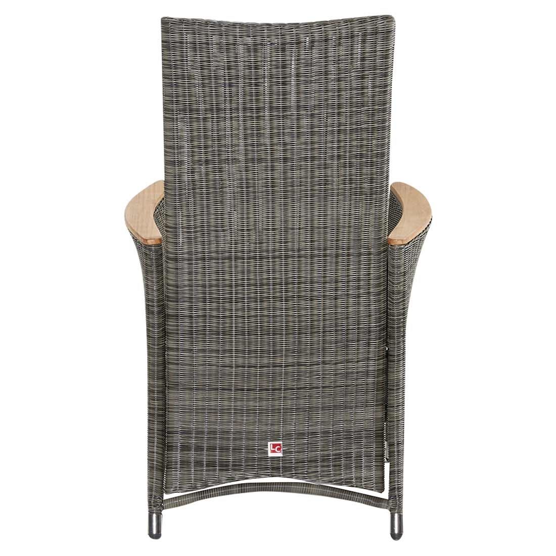 LC Garden Chelsea Verstellsessel Geflecht mit Teak-Armlehnen