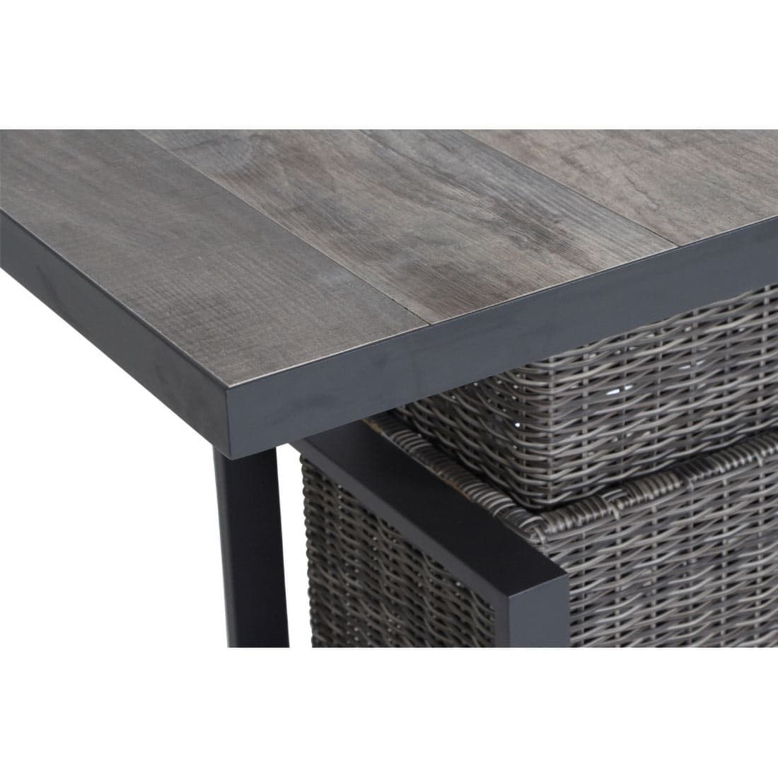 Siena Garden Corido Gartentisch 130x75cm Alu/Geflecht/Keramik