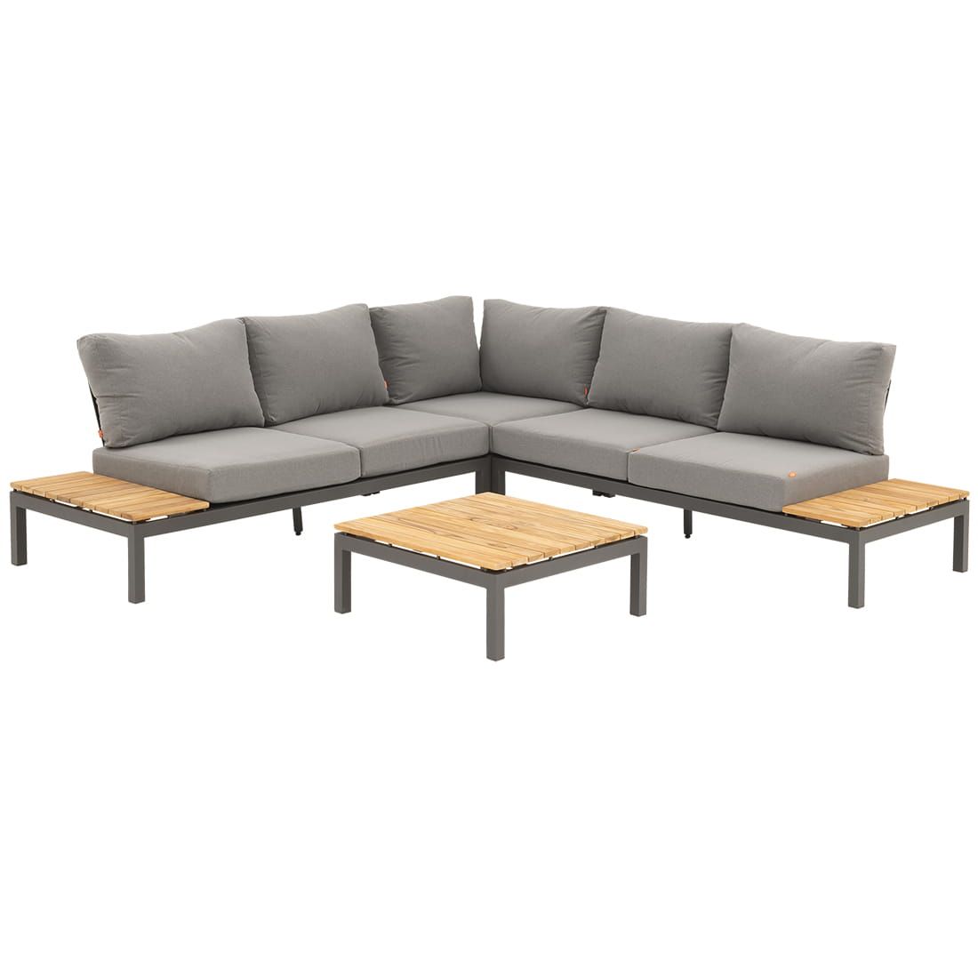Siena Garden Alvida Ecklounge 4-teilig Aluminium/Polster/Teak