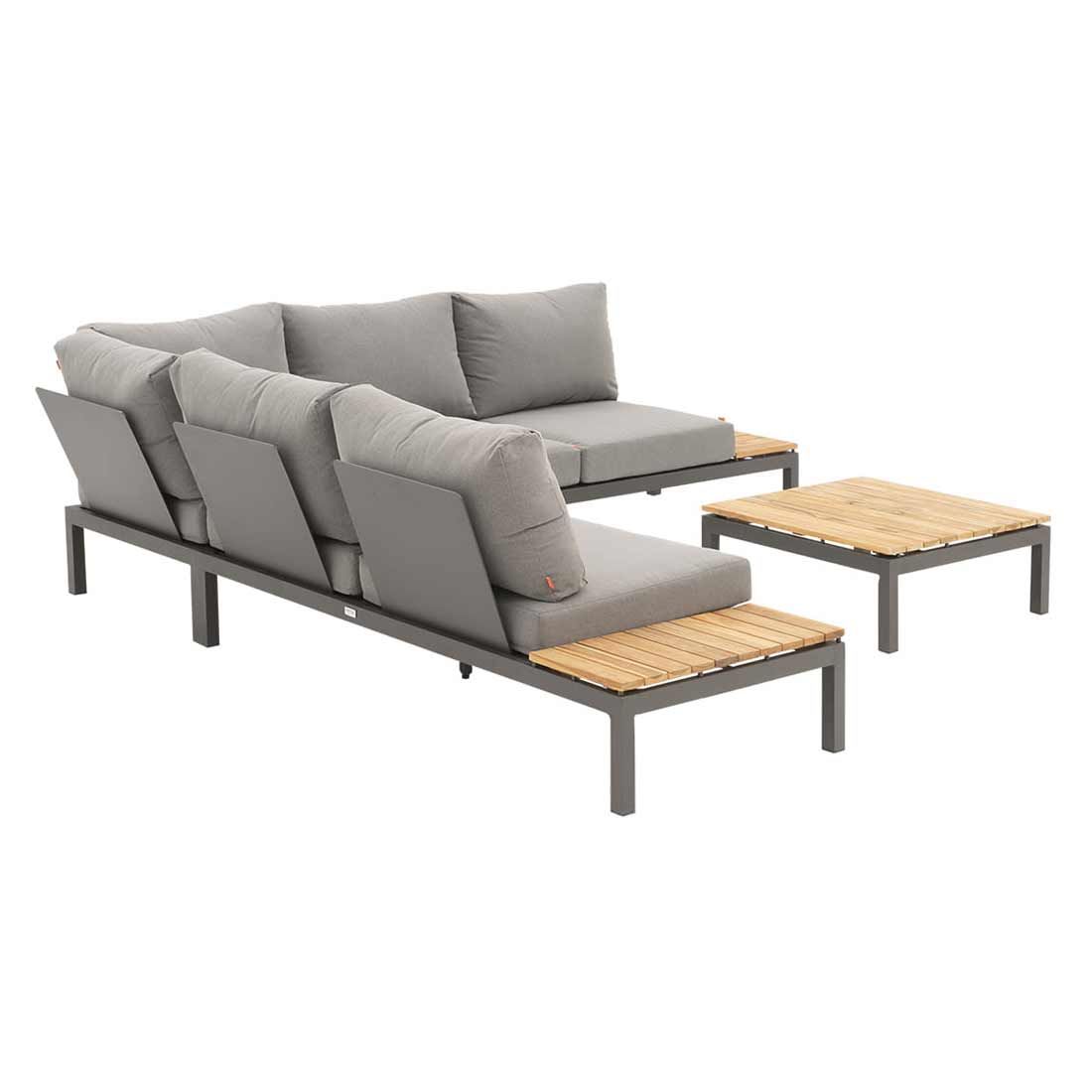 Siena Garden Alvida Ecklounge 4-teilig Aluminium/Polster/Teak