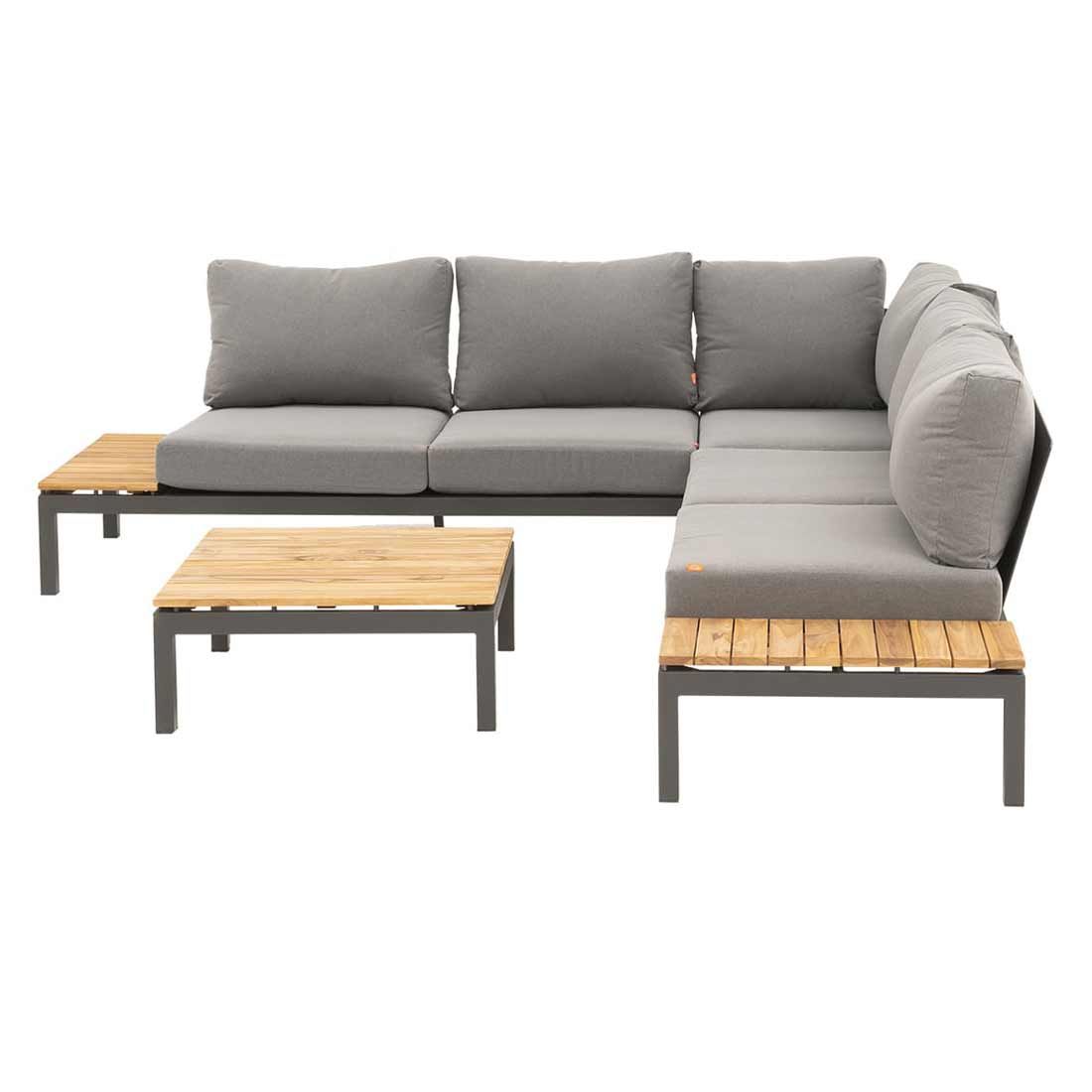 Siena Garden Alvida Ecklounge 4-teilig Aluminium/Polster/Teak