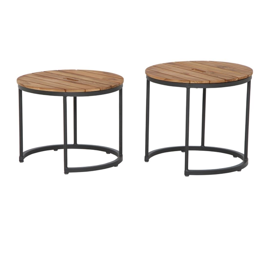 Siena Garden Baros 2er Set Beistelltische Aluminium/Teak