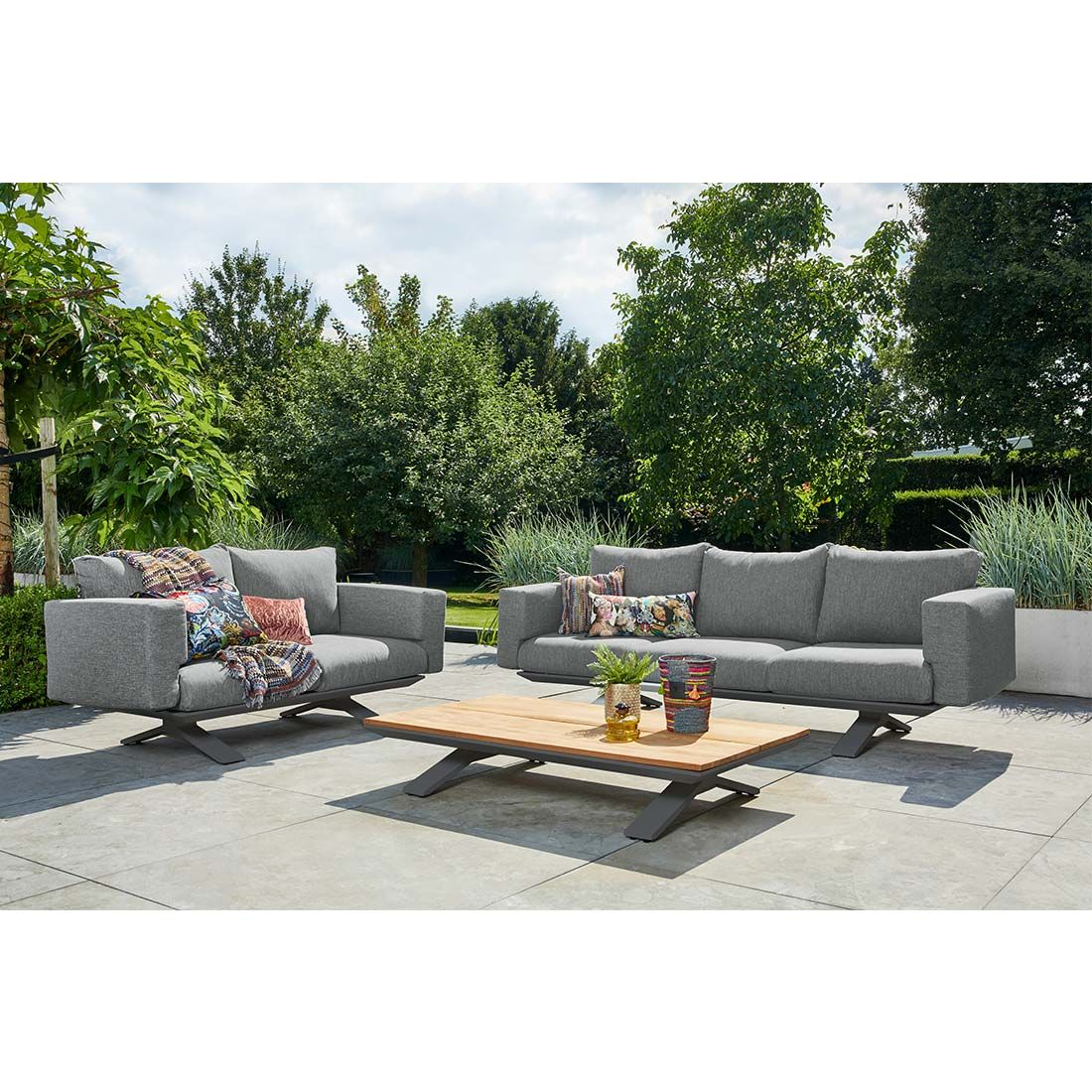 Suns Stockholm Sofagruppe 4tlg Aluminium Polster Matt Royal Grey Blended Anthrazit Garten Und Freizeit