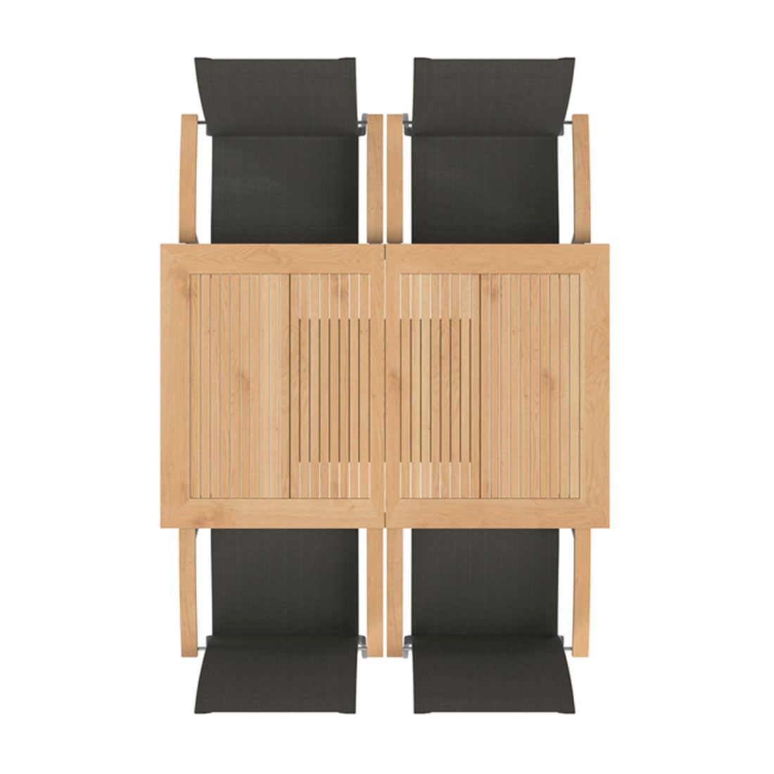 OUTLIV. Davos Gartenmöbelset 5-teilig Stapelsessel mit Alpha Ausziehtisch 150/210x90 cm