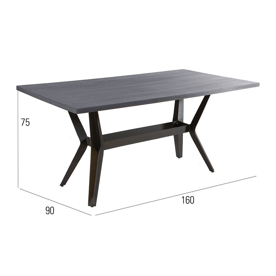 MBM Universal Tisch 160x90cm Schmiedeeisen/Resysta