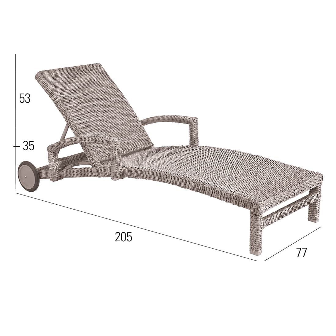 MBM Bellini Gartenliege Geflecht Mirotex-Twist