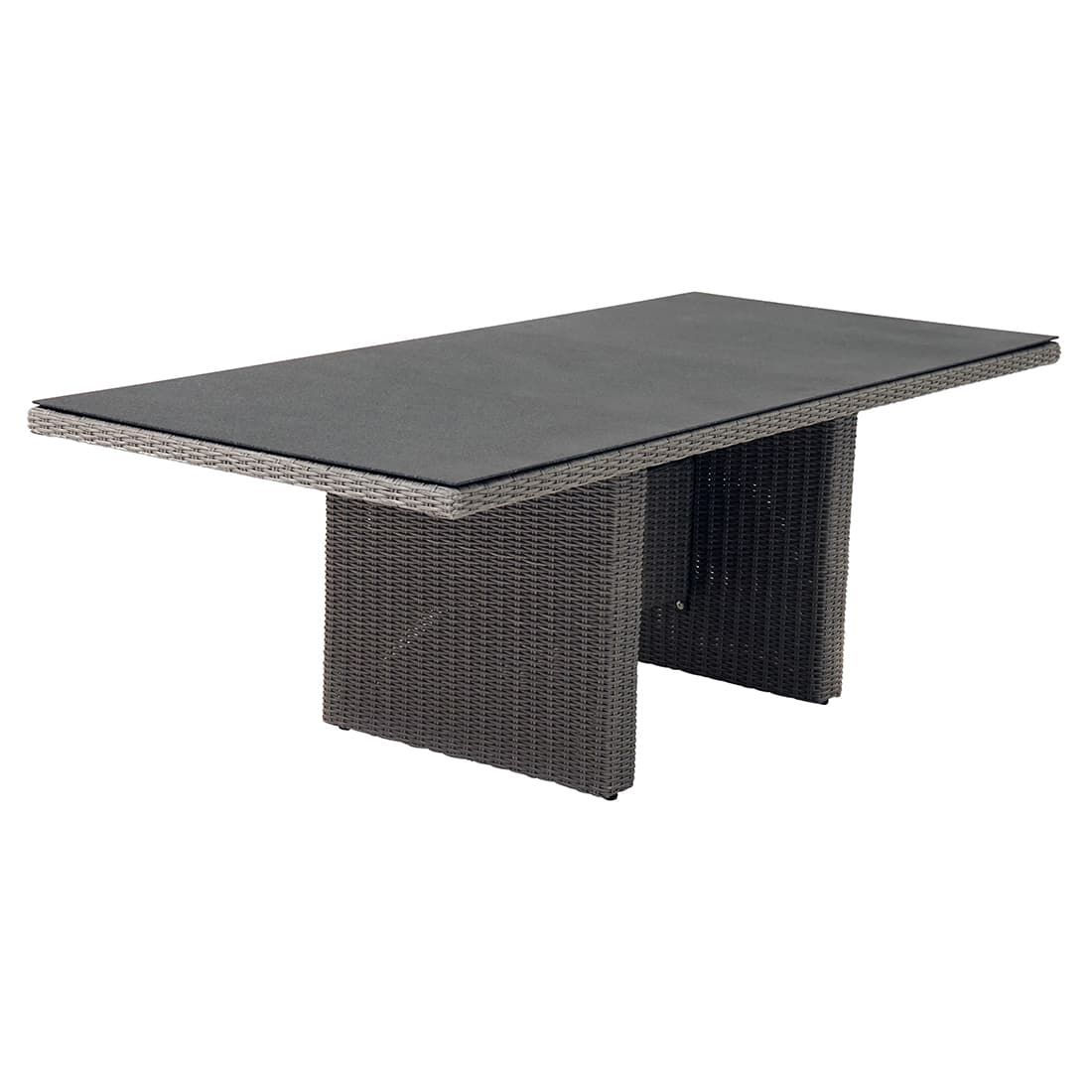 Ploß Vigo Gartentisch 220x100cm Geflecht/Glas