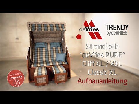 deVries Pure® Classic XL Strandkorb Teak/Geflecht Des.403