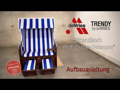 deVries Profi Ostsee Fehmarn Strandkorb Mahagoni/Geflecht