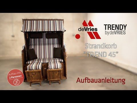 deVries Trend 45 Strandkorb Akazie/Geflecht Des.743