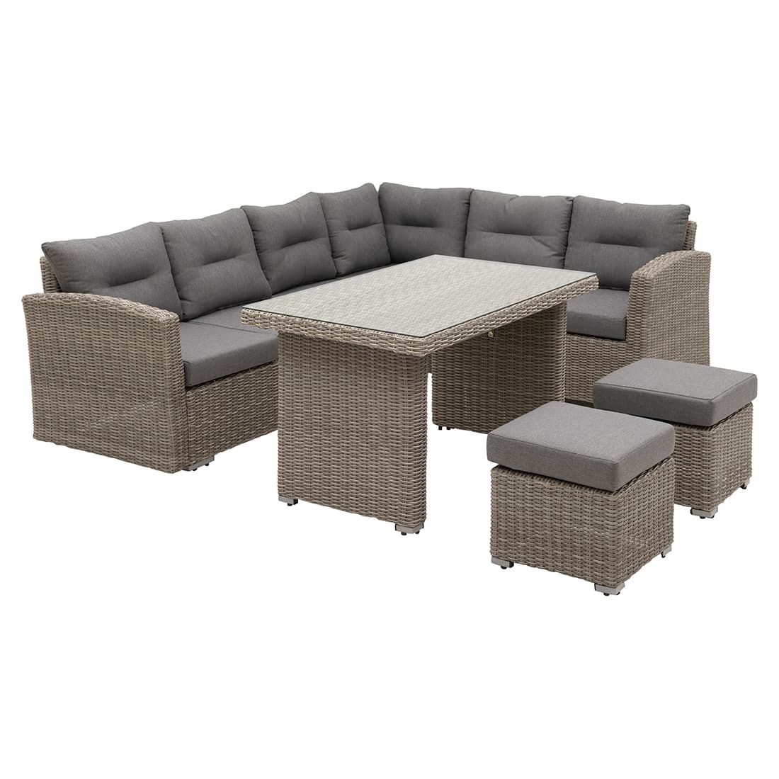 deVries Ferio Ecklounge 5-tlg. Geflecht/Polster