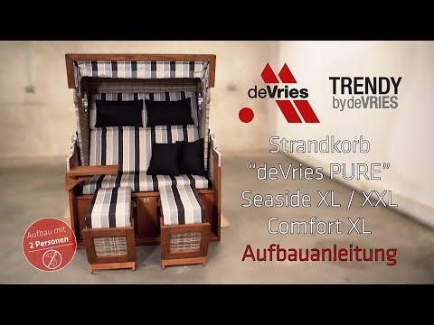 deVries Pure Seaside L Strandkorb Geflecht/Pinienholz 444
