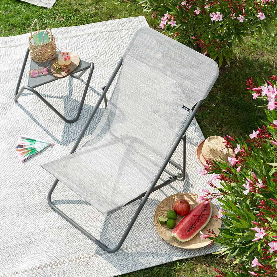 Lafuma Maxi Transat+ Liegestuhl Stahl/Velio® Mix