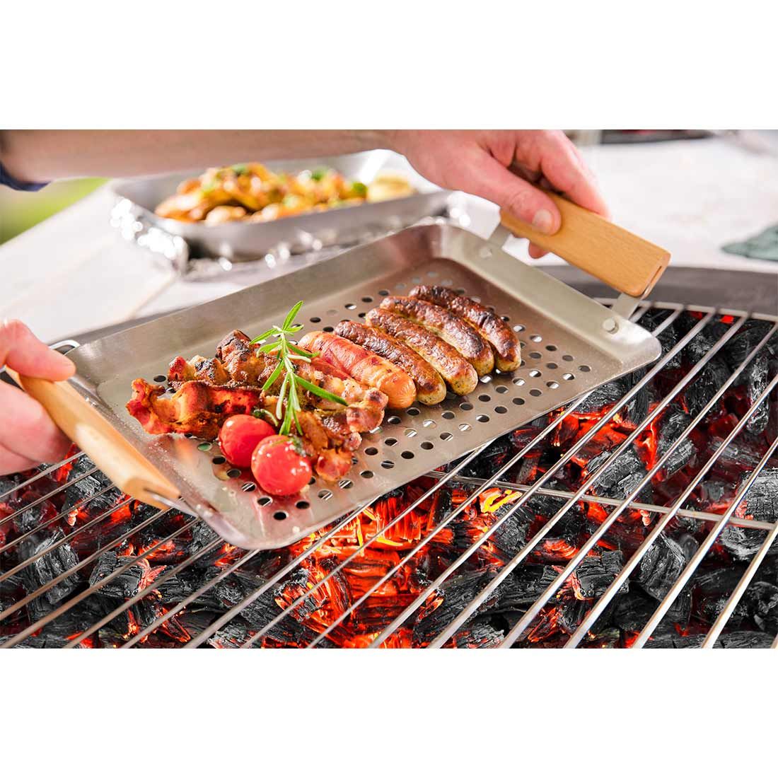 Hecht Padella Grillschale Edelstahl/Buche