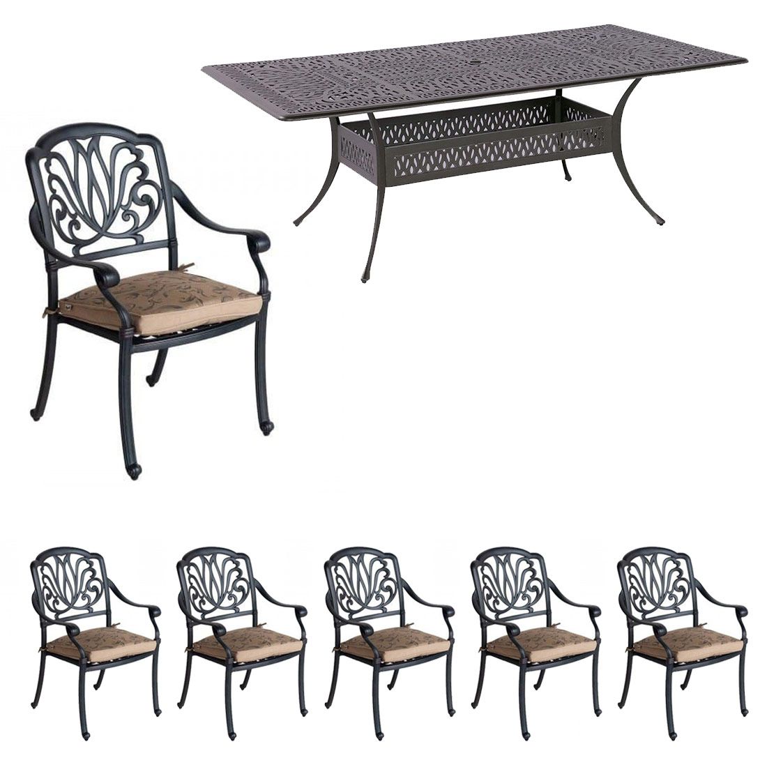 Hartman Amalfi Gartentisch Ø120 cm Aluminium-Guss Bronze | Garten und