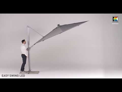Kettler Easy Swing LED Ampelschirm 300x300cm Alu/Obravia