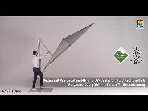 Kettler Easy Turn Ampelschirm 300x300cm Aluminium/Polyester