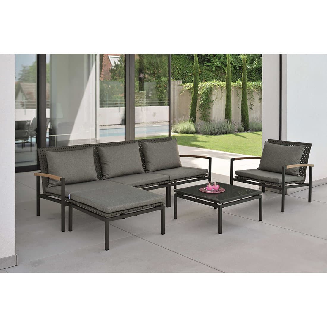 Stern Lucy Loungeset 6-tlg. Aluminium/Gurtbespannung