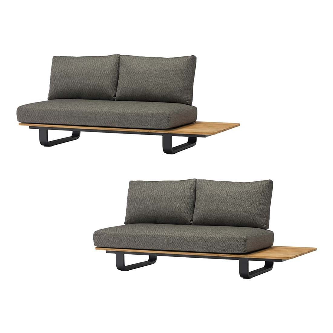 Zebra Park Ecklounge 5-tlg. Aluminium/Teak/Rope Graphit/Sutton Grey