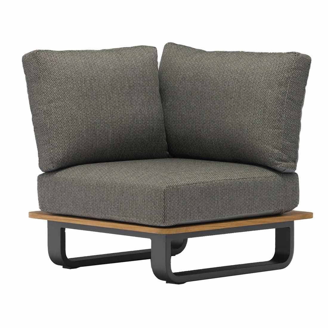 Zebra Park Ecklounge 5-tlg. Aluminium/Teak/Rope Graphit/Sutton Grey