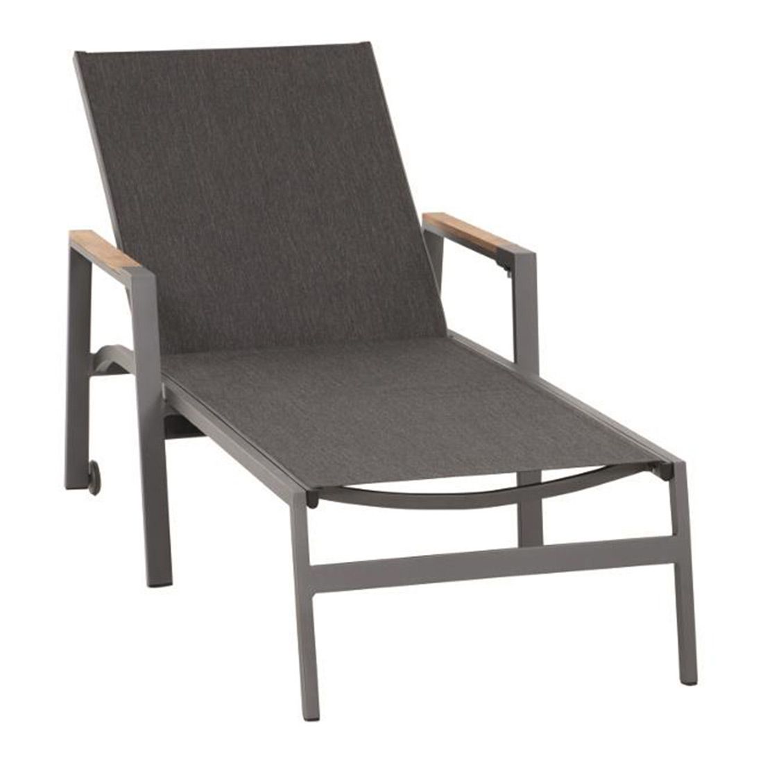 Siena Garden Savona Gartenliege Aluminium/Ranotex Graphit Matt/Quarz