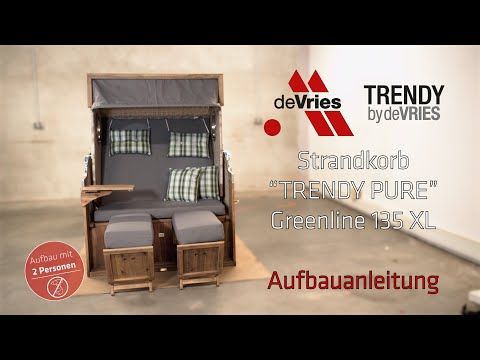 deVries Pure Greenline 135XL Strandkorb  Geflecht/Akazie Des.743