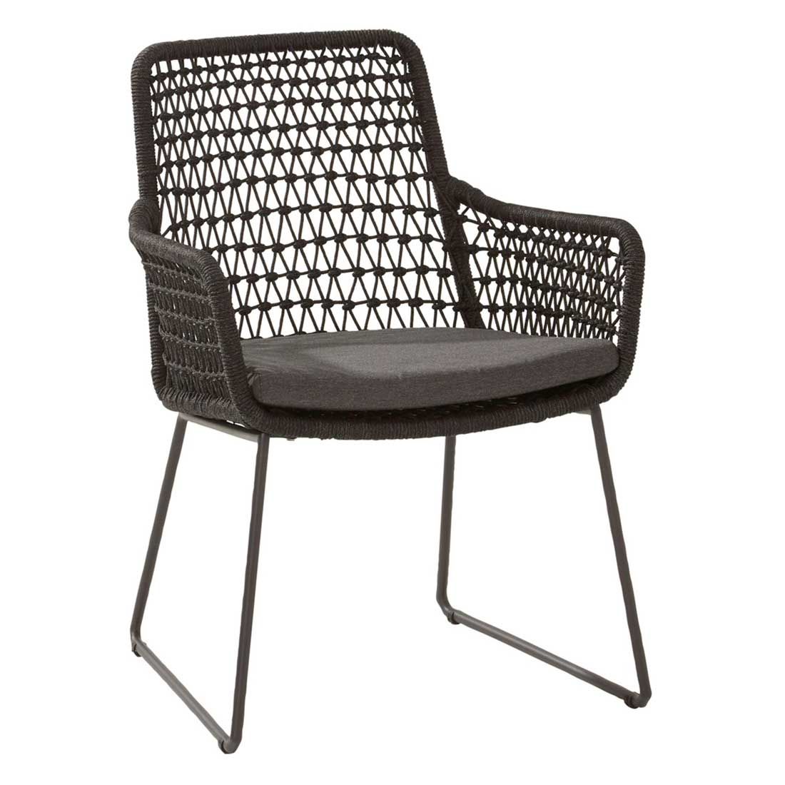 4Seasons Athena Diningsessel Edelstahl/Rope inkl. Kissen