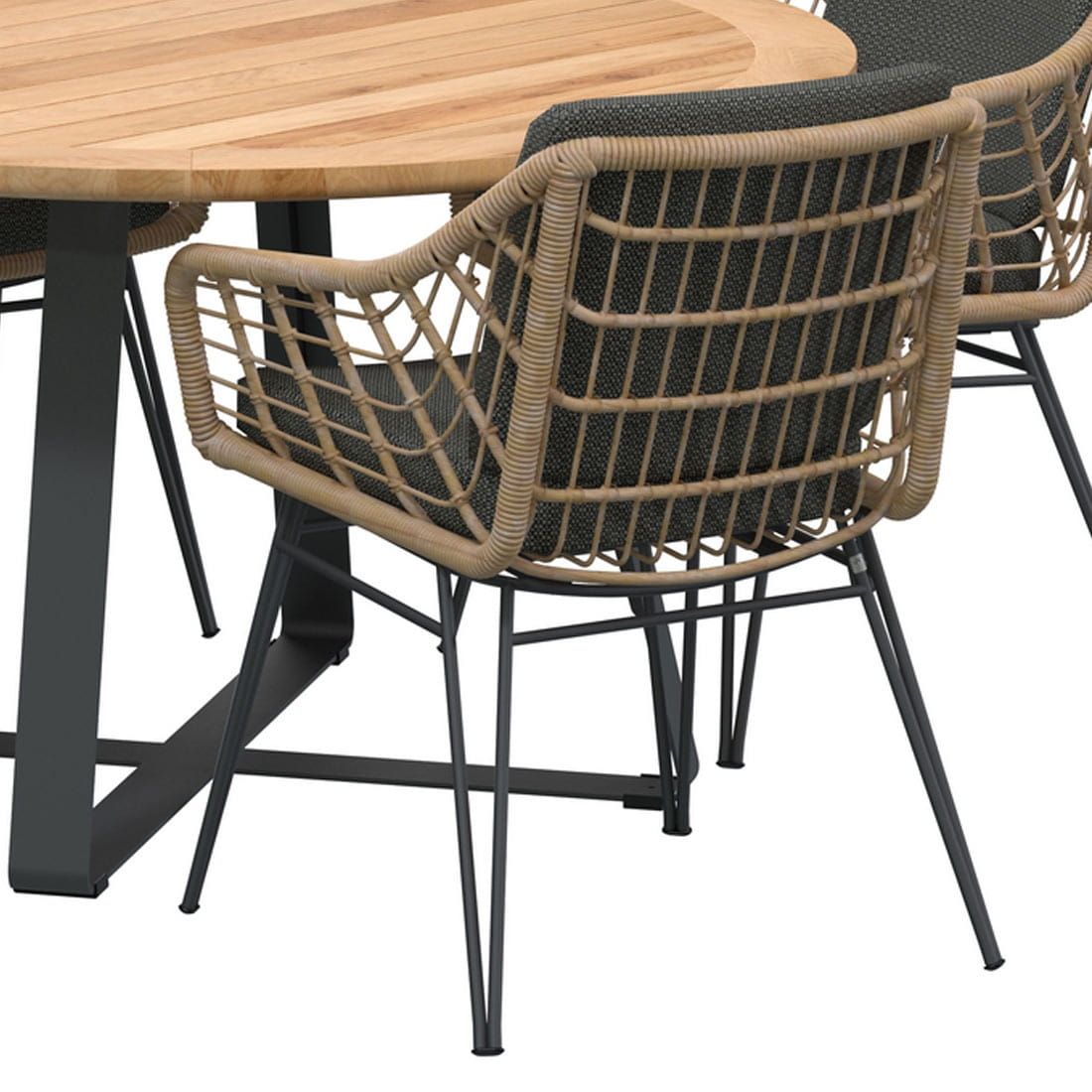 4Seasons Cottage Gartenmöbelset 5-tlg. mit Tisch Ø130cm