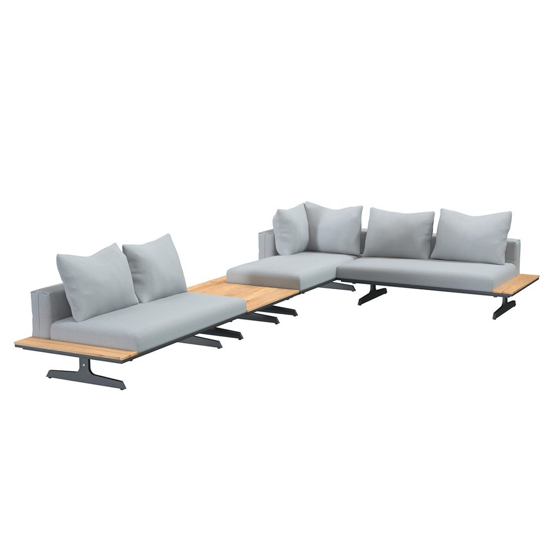 4Seasons Endless Multi-Concept Ecklounge 4-tlg. Aluminium/Teak